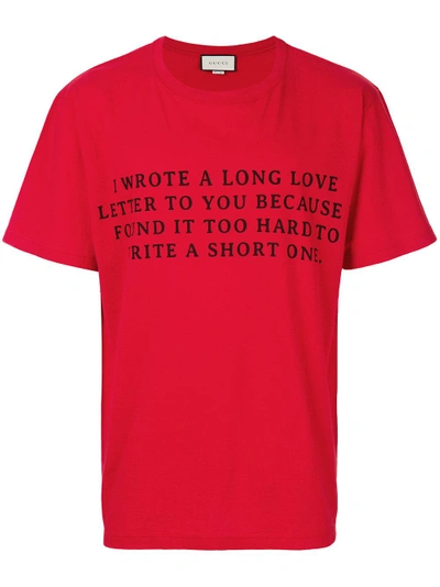 Gucci Love Letter Print T-shirt - Red