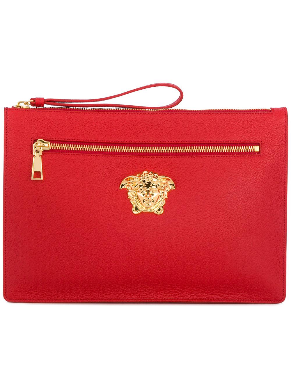 large red clutch bag