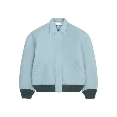 Acne Studios Logo Bomber Jacket In Pale Jade