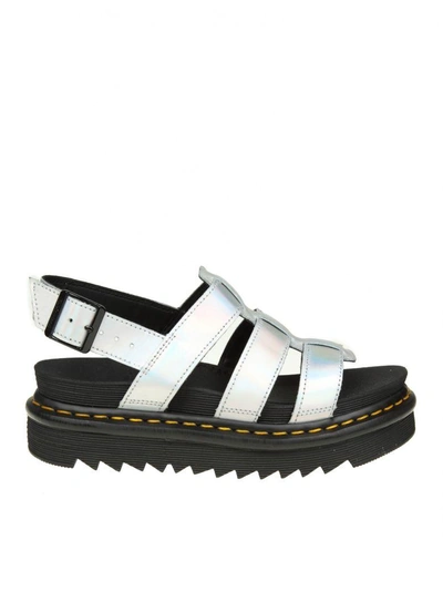 Dr. Martens' Dr. Martens Yelena Sandal In Silver Laminated Leather