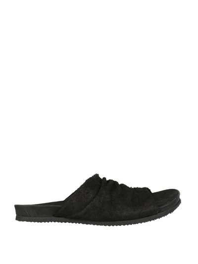 The Last Conspiracy Gustavo Long Haired Suede Sandal In Nero