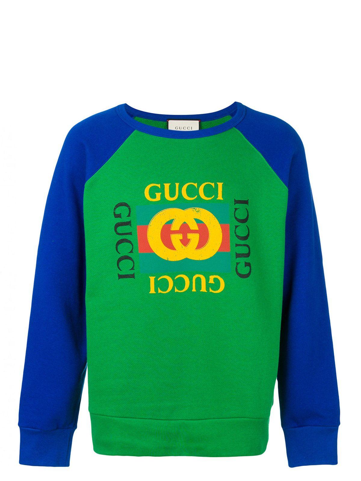 Gucci Jersey Logo Sweatshirt In Green | ModeSens