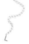 Adornia Initial Pendant Paperclip Necklace In Silver - L