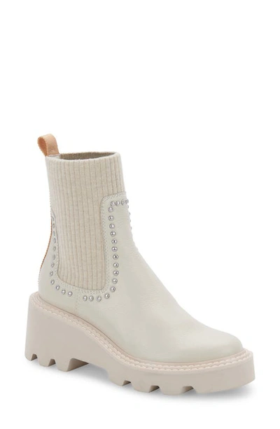 Dolce Vita Hoven Stud H2o Chelsea Boot In Ivory Studded Leather H2o
