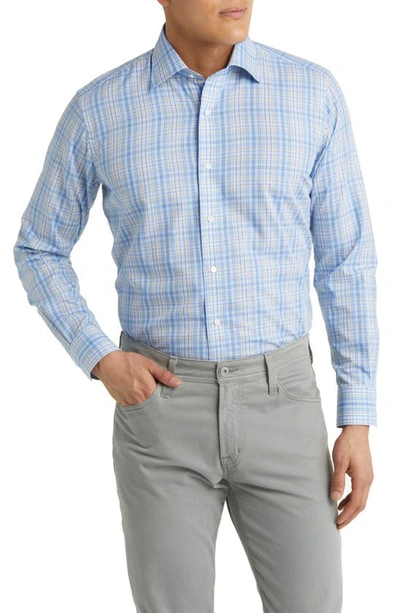 Peter Millar Crown Crafted Beechers Cotton Sport Shirt In Blue Frost