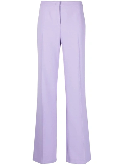 Pinko Stretch Linen Slit-cuff Trousers In Multi