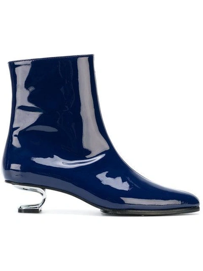 Nicole Saldaã±a Structural Heeled Boots In Blue