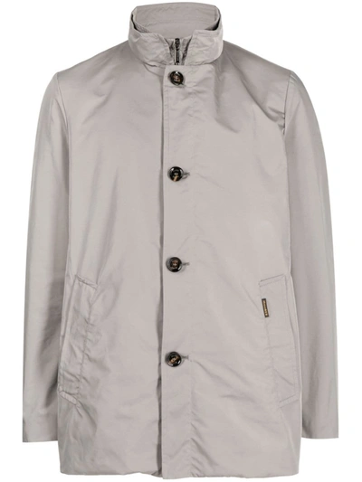 Moorer Grey Padded Jacket In Marmo