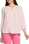 Nydj High-low Crepe Blouse In Olivia Dots