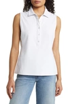 Tommy Bahama Aubrey Refined Sleeveless Polo Top In White