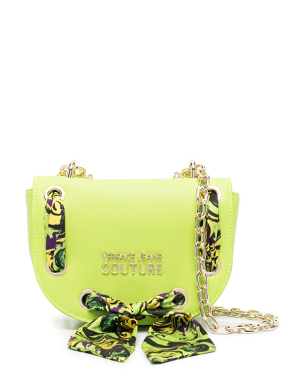 Versace Jeans Couture Scarf-detail Crossbody Bag In Green