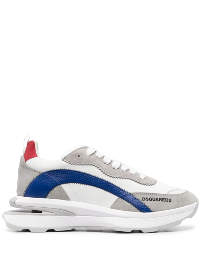 Dsquared2 Wave Slash Low-top Sneakers In Bianco Blu Rosso