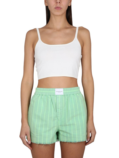 Alexander Wang Scoop-neck Cropped Tank Top In Soft White