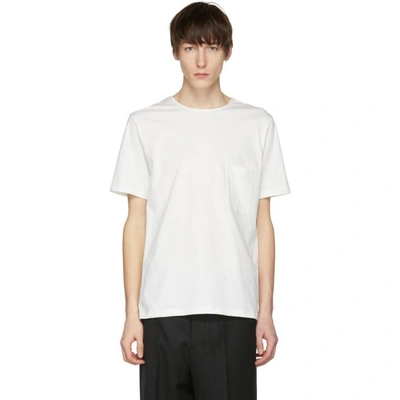 Lemaire White Pocket T-shirt In 000.chlk