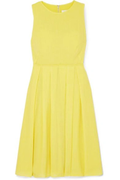Cefinn Pleated Voile Dress In Yellow