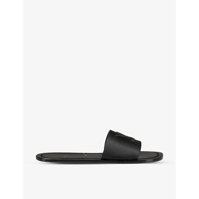 Christian Louboutin Womens Black Varsicool Logo-embossed Leather Sandals