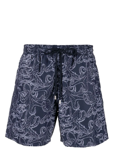 Vilebrequin Poulpes-print Swim Shorts In Blue