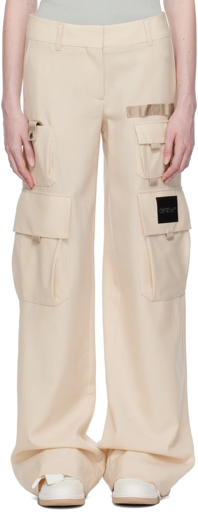 Off-white Toybox Wide-leg Cargo Trousers In Beige