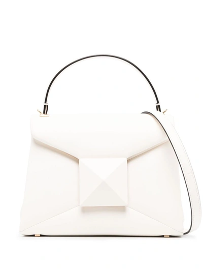 Valentino Garavani One Stud Leather Tote Bag In White