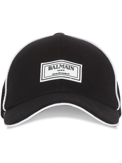 Balmain Baseballkappe Mit Logo-patch In Black