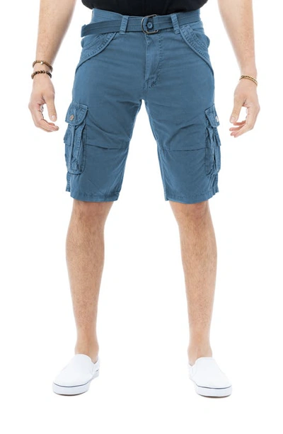 X-ray Belted Bermuda Cargo Shorts In Majolica Blue