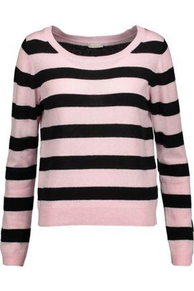 Joie Woman Striped Cashmere Sweater Black