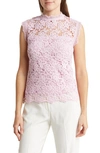Nanette Lepore Lace Sleeveless Top In Sugar Plum