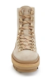 Allsaints Wanda Genuine Shearling Combat Boot In Stone White