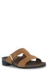 Munro Jody Slide Sandal In Peanut Brittle Nubuck