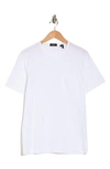 Theory Precise Crewneck Cotton Pocket Tee In White