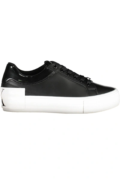 Calvin Klein Iridescent-effect Low-top Sneakers In Black