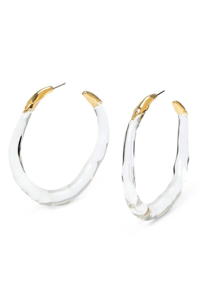 Alexis Bittar Large Lucite Molten Clear Hoop Earrings