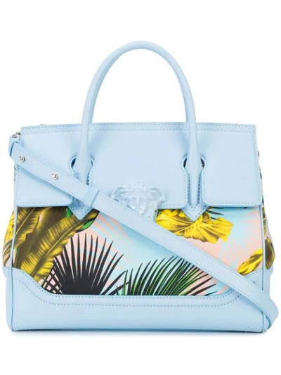 Versace Printed Palazzo Medusa Tote In Blue