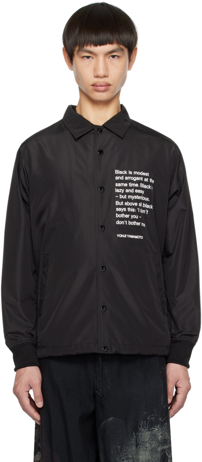 Yohji Yamamoto Blackletter-print Long-sleeve Shirt Jacket