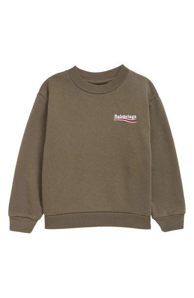 Balenciaga Kids' Political Campaign Sweatshirt In Green