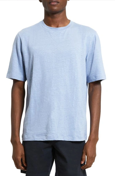 Theory Ryder Flex Linen T-shirt In Heron - 0pw