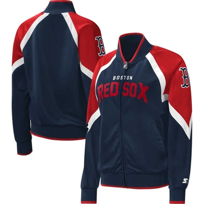 Starter Navy Boston Red Sox Touchdown Raglan Full-zip Track Jacket