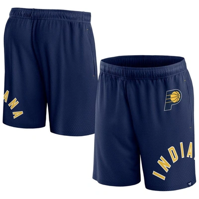 Fanatics Branded Navy Indiana Pacers Free Throw Mesh Shorts