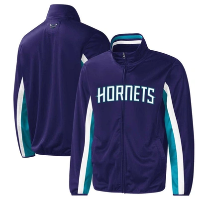 G-iii Sports By Carl Banks Purple Charlotte Hornets Contender Wordmark Full-zip Track Jacket