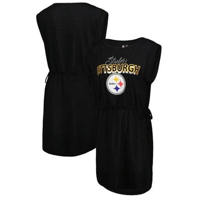G-iii 4her By Carl Banks Black Pittsburgh Steelers G.o.a.t. Swimsuit Cover-up