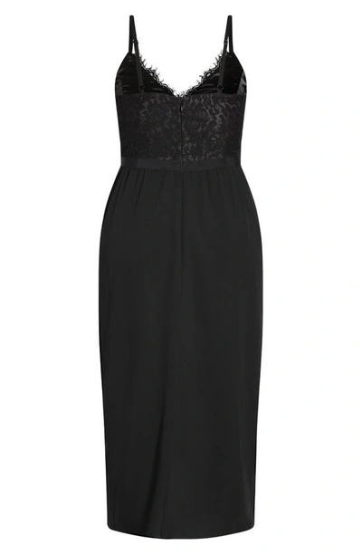 City Chic Lace Touch Dress In Black