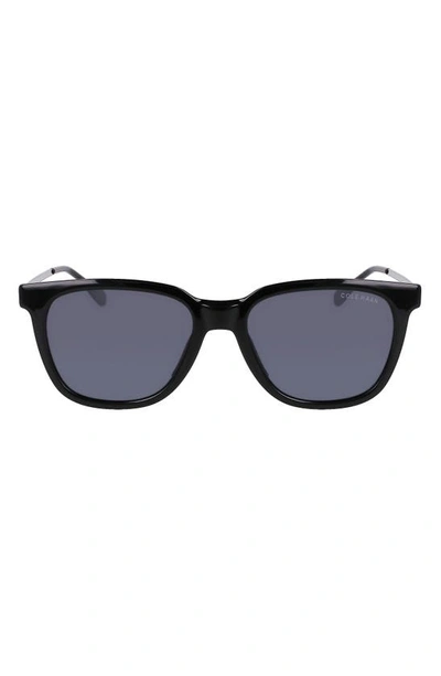 Cole Haan 53mm Polarized Square Sunglasses In Black