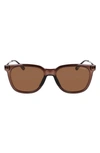 Cole Haan 53mm Polarized Square Sunglasses In Brown Crystal