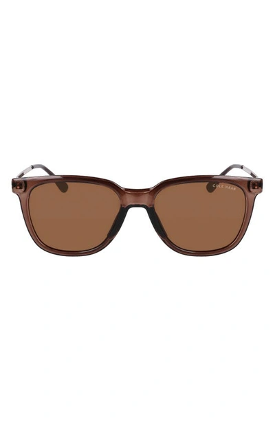 Cole Haan 53mm Polarized Square Sunglasses In Brown Crystal