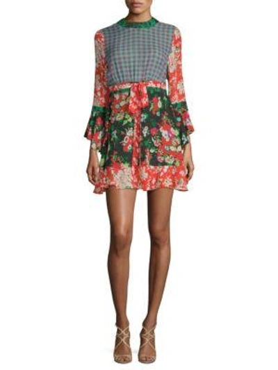 Rixo London Rachel Mixed-print Dress In Bunch Floral