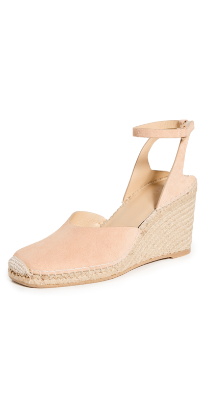 Vince Cecilia Ankle Strap Espadrille Wedge In Beige
