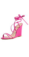 Schutz Deonne Ankle Wrap Wedge Sandal In Pink