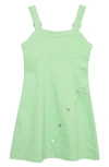 Habitual Kids' Stretch Cotton Dress In Light Green