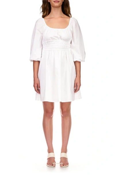 Sanctuary Smock Waist Cotton Minidress In White