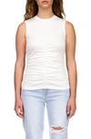 Sanctuary Inner Smile Center Ruched Stretch Cotton & Modal Top In Powdered S